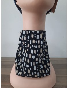 Pañuelo traqueteomía negro y blanco