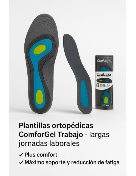 Plantillas ortopédicas ComforGel Trabajo – confort y soporte para largas jornadas laborales