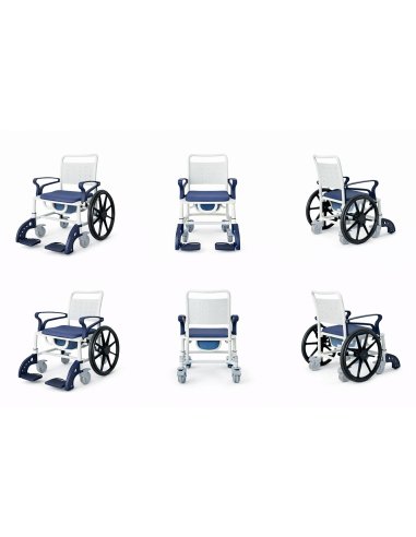 Silla de ducha con inodoro autopropulsable