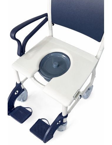 Silla de ducha e inodoro con ruedas