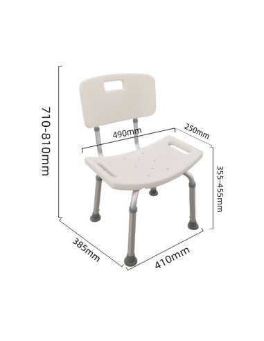 Taburete de baño con respaldo