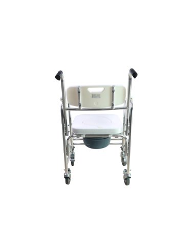 Silla de baño con ruedas y cubeta