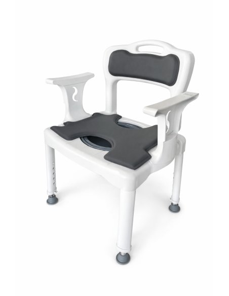 Silla de baño con cubeta y sin tornillos