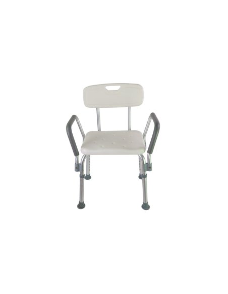 Taburete de baño con respaldo y apoyabrazos