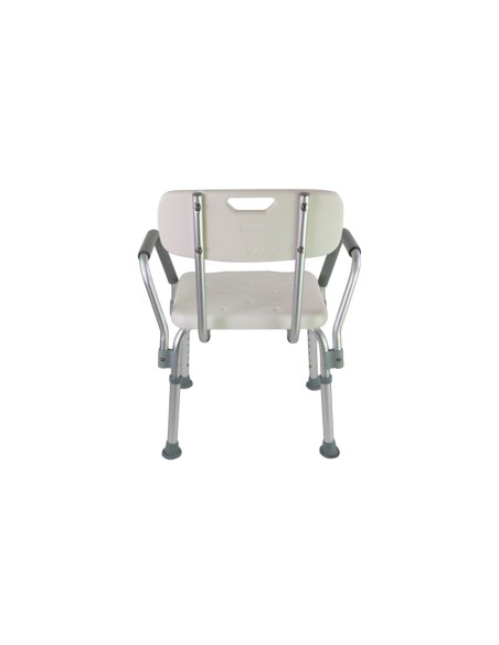 Taburete de baño con respaldo y apoyabrazos