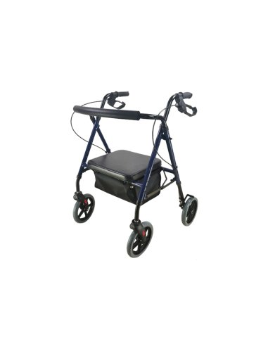 Andador de 4 ruedas de aluminio freno maneta