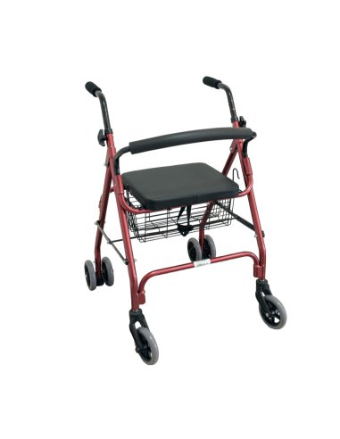 Andador rojo con freno de presion