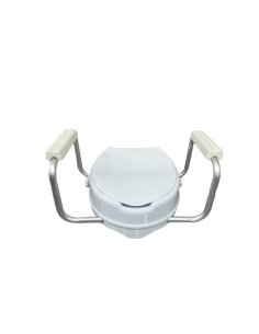 Alza de wc con tapa y apoyabrazos blanco