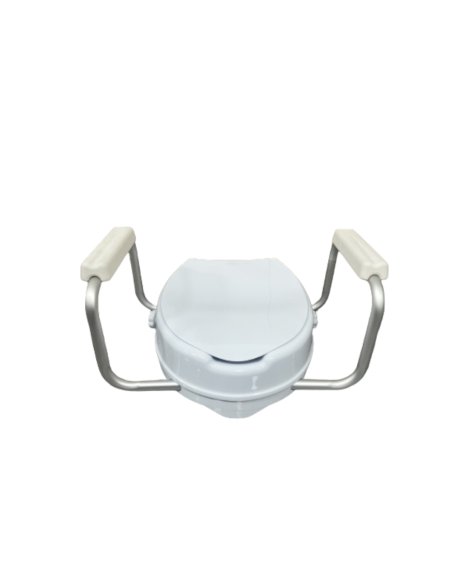 Alza de wc con tapa y apoyabrazos blanco