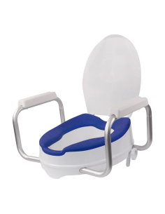 Alza acolchado con tapa y apoyabrazos