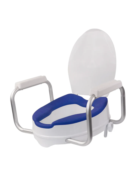 Alza acolchado con tapa y apoyabrazos