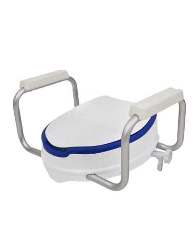 Alza acolchado con tapa y apoyabrazos