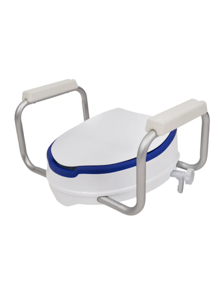 Alza acolchado con tapa y apoyabrazos