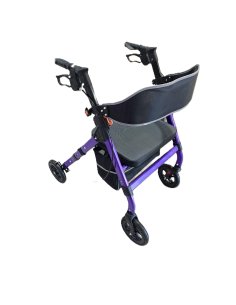Andador morado regulable en altura freno maneta